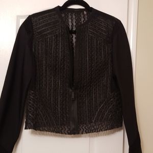 Elie Tahari Leather Ribbon Jacket